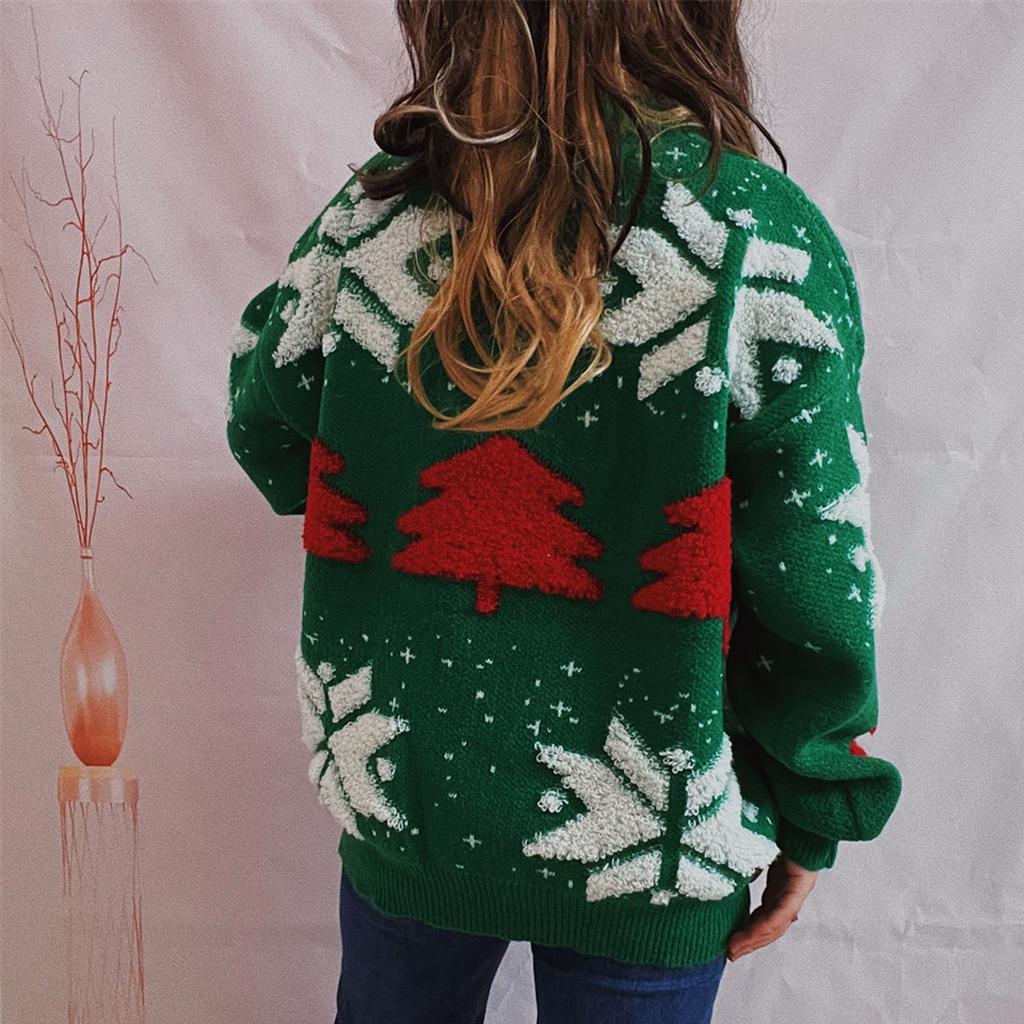 Women's Autumn/Winter Fashion Christmas Sweater  Round Neck Long  Seeve Sweater