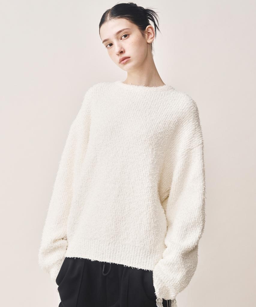 Nigaennikol Soft Boucle Ls Sweater_Cream