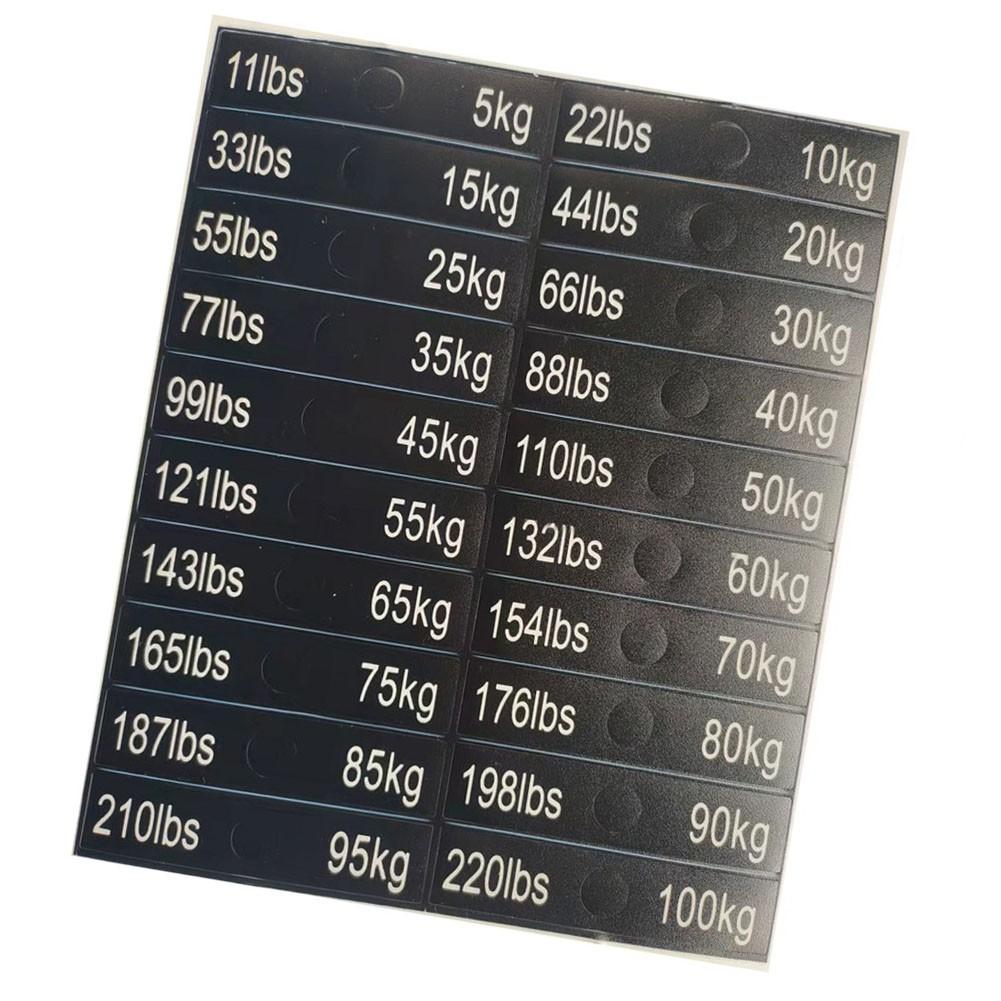 Gym Weight Plate Stickers for Easy Weight Identification and Organization