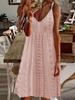2024 Elegant European American Women Hollow Jacquard Dress