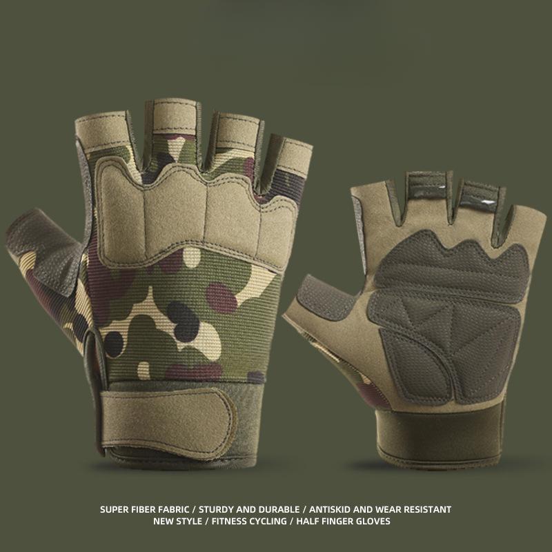 Tactical Half-finger Gloves Military Fans Men and Women Outdoor Sports Mountaineering and Cycling Training Field Anti Slip Performance Fitness Gloves