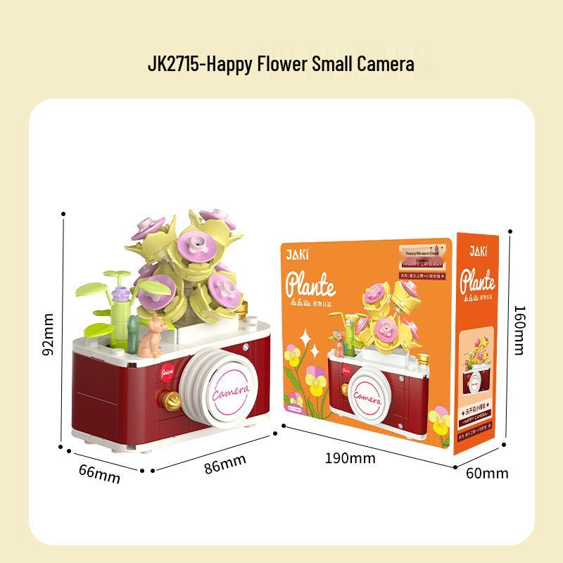 Jiaqi Retro TV Assembled Succulent Building Blocks Model JK2715