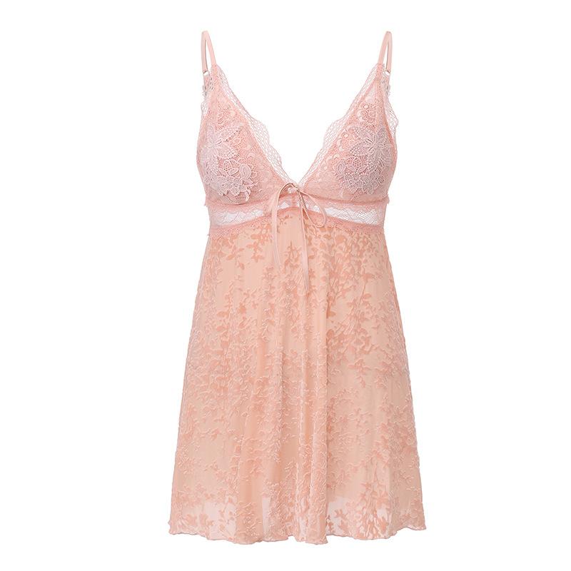 Women's Burnout Lace Removable Pads Backless Sleep Dress with Robe Lounge Set