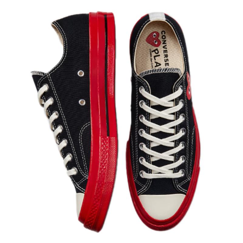 CDG x Converse Chuck Taylor All Star Ox Rei Kawakubo Collaboration Style Versatile Low-top Canvas Shoes Unisex Black Red