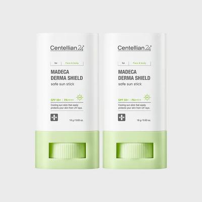 Madeca Dermashield Safe Sun Stick 18g 2ea (SPF50+ PA++++) 24H Moisturizing Cooling Effect Soothing UV Protection