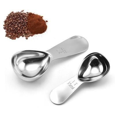 Stainless Steel Coffee Spoons Coffee Measuring Scoop with Graduated Measuring Spoon Beans Tea Sugar Barista Tools
