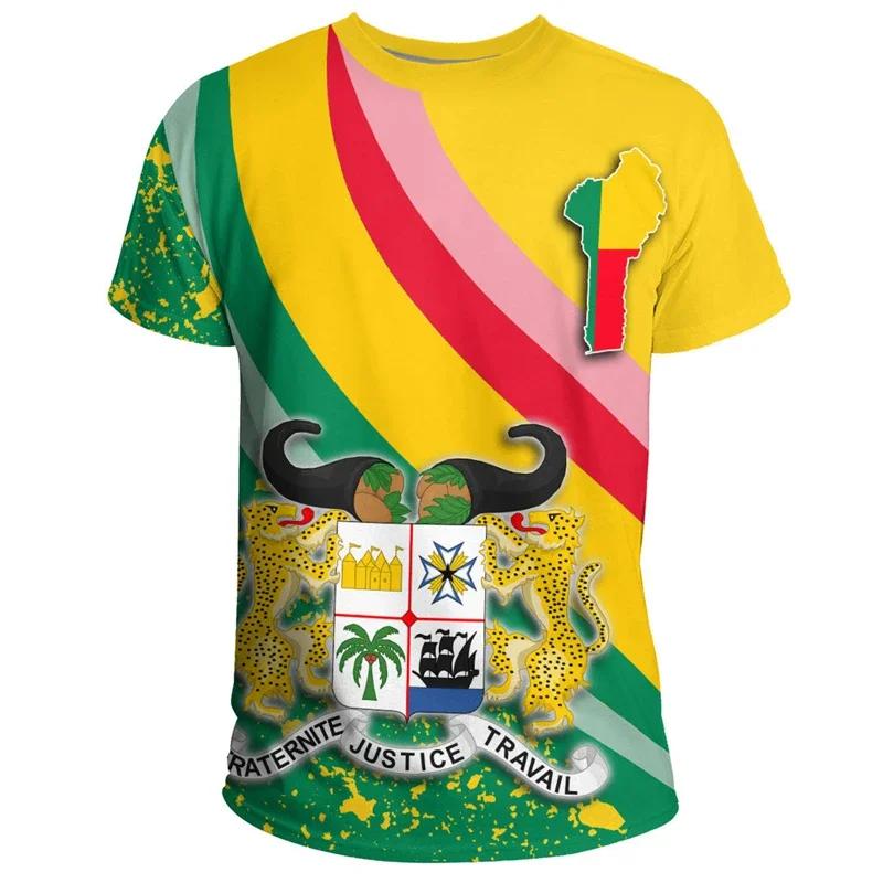 The Republic of Benin Flag Football Jersey African Benin National Day Graphics T-shirts 3D Printed Fashion Short Sleeve T Shirt
