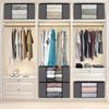 Portable Folding Cotton Quilt Storage Bag for Bedroom, Closet, or Dorm Wardrobe Organization