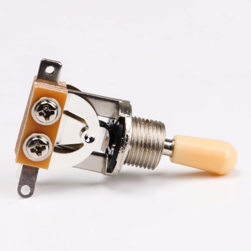 Yibuy 5-Pack Chrome 3-Way Guitar Switches with Yellow Tips