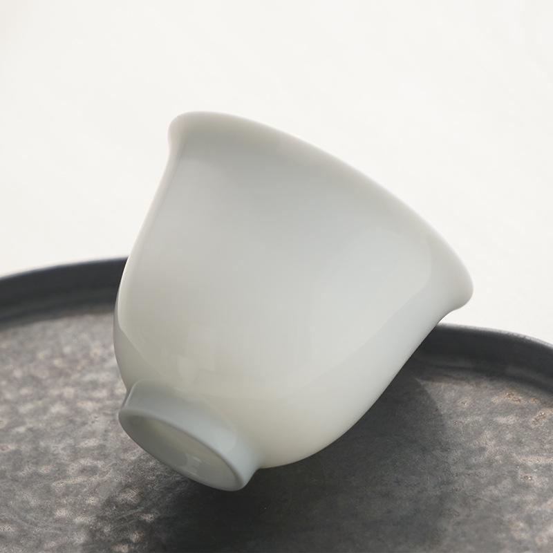 Yingqing Celadon Gongfu Tea Tasting Cup - White Porcelain with Logo