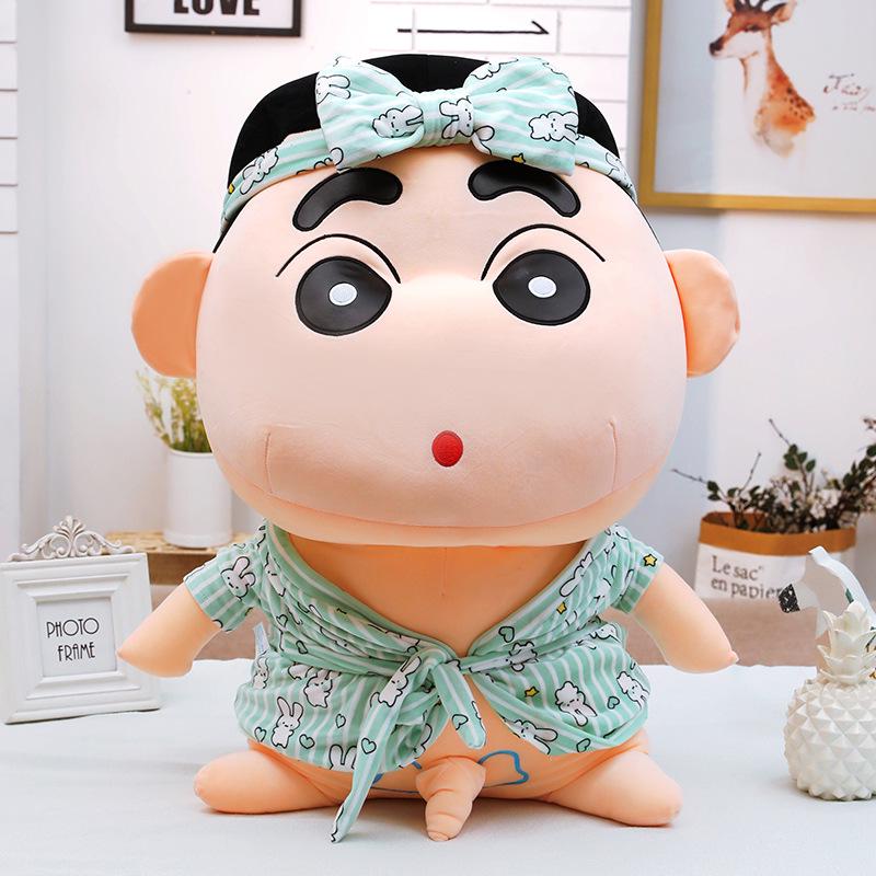 Creative Shin-chan Bathrobe Plush Toy – Funny Crayon Shin-chan Doll, Perfect Gift for Boyfriends.