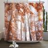 Fall Forest Natural Scene Shower Curtain for Bathroom Autumn Maple Tree Plants Rural Landscape Pumpkin Waterproof Shower Curtain