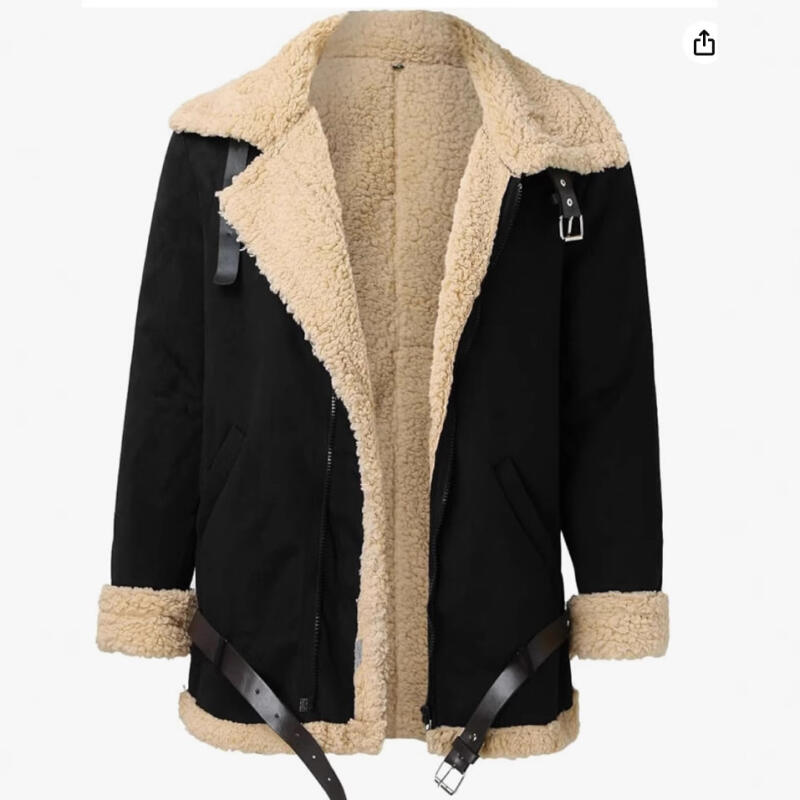 2025 Men Fur Integrated Jacket Coat Thick Parkas Winter Fashion Men Casual Faux Fleece Coats Men's Jacket Clothing