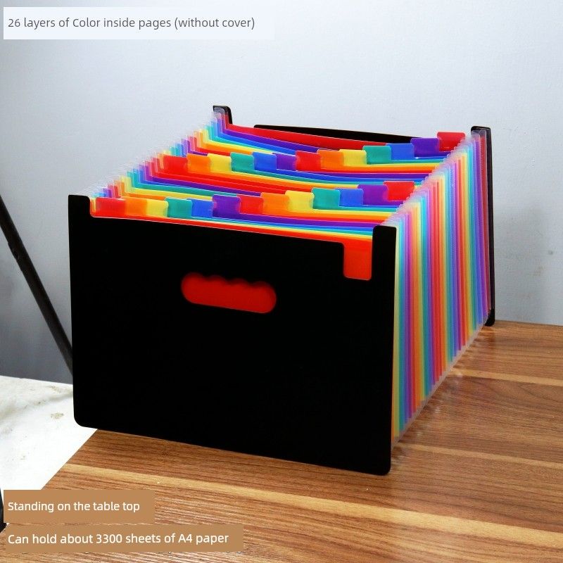 A4 Folder Large Capacity Desktop Storage File Handbag Multi-Layer Classification Materials Expanding File Multi-Functional Office Supplies