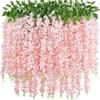 40 Pack Wisteria Flower Vines Garland, 3.75 Feet Artificial Flower Strings, Fake Hanging Flowers, Silk Wisteria Garland Flowers, Wisteria Vine for