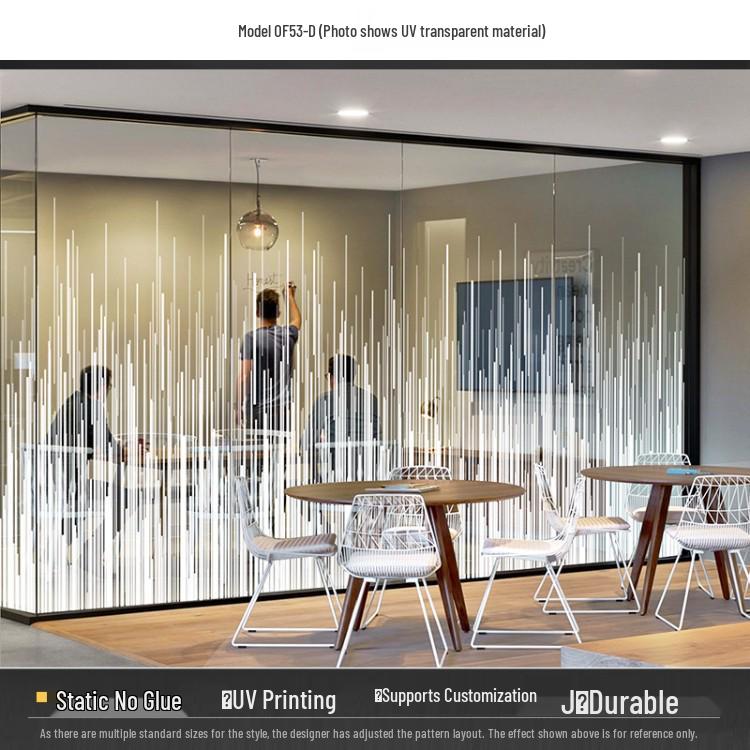 Frosted Glass Lattice Window & Door Privacy Sticker for Office and Café Decor