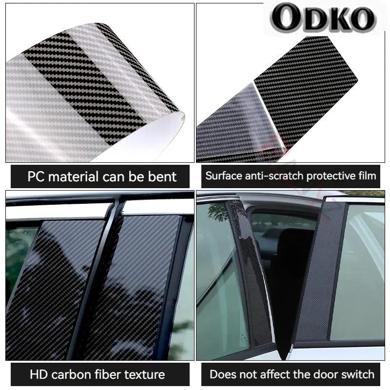 6Pcs/Set Car Pillar Post Glossy Piano Black for BMW 7 Series E65 E66 2001-2005 2006 2007 2008 Door Window Molding Cover Stickers