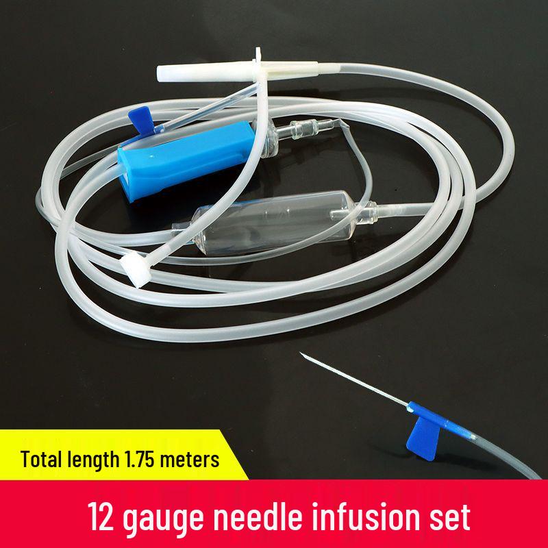 Disposable Veterinary IV Infusion Set with Drip Injection Tubing and Needle