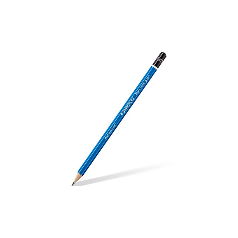 STAEDTLER Mars Lumograph Graphite Artist Sketch Set 6 Degrees (6B, 4B, 2B, B, HB, 2H), Mini Mars Plastic Eraser, Metal Sharpener 61 100C8LU