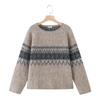 European Style Gradient Jacquard Knitwear - Women's Round Neck, Long Sleeve, Autumn 2025 Edition