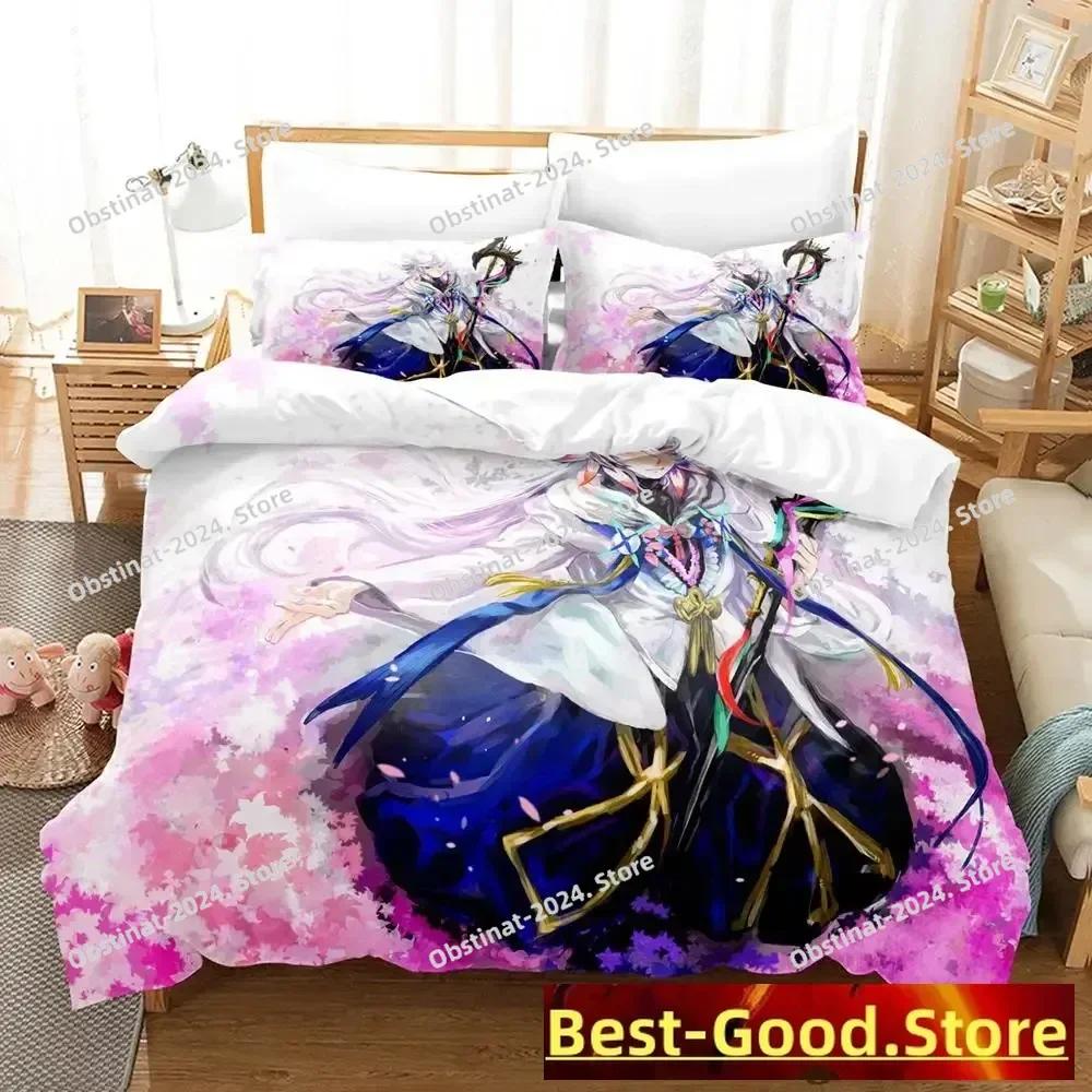 Fate Grand Order, Merlin Bedding Set Printed Bed Set With Pillowcase Duvet Cover Soft Single Double Queen Super King Size