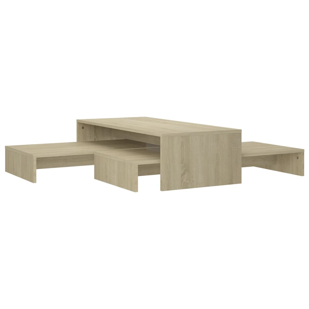  Set of Coffee Tables, Slide-in, Sonoma Oak 100x100x26.5 Cm