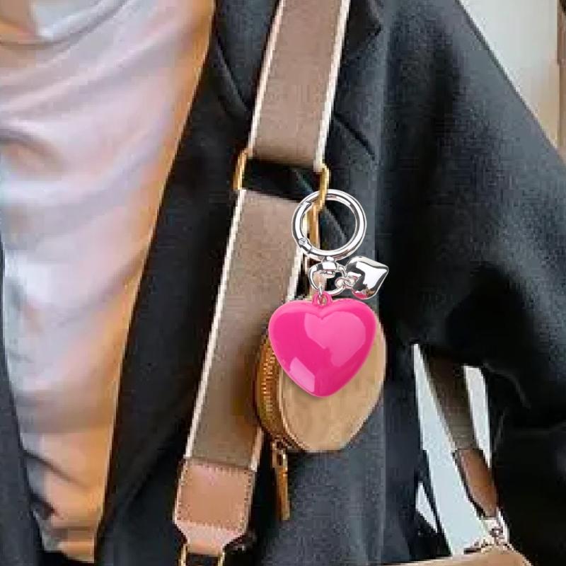 Stylish Keychain with Large Heart Pendant Dainty Heart Keyring Stylish Key Chain Delicate Decoration for Key and Bag