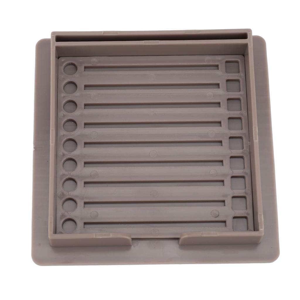 Sticky Note Holder with Stencil Clear Frames Sticky Note Template and Organizer Box for 3x3inch Note Pads Brown