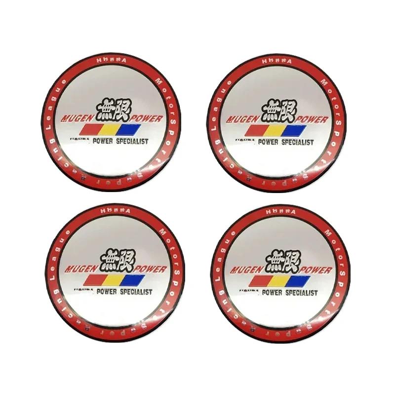 4Pcs 56mm Car Wheel Center Emblem Sticker Hub Cap Badge For Honda Mugen Power TypeR Jazz City Civic Accord FIT HRV XRV CRV GK5