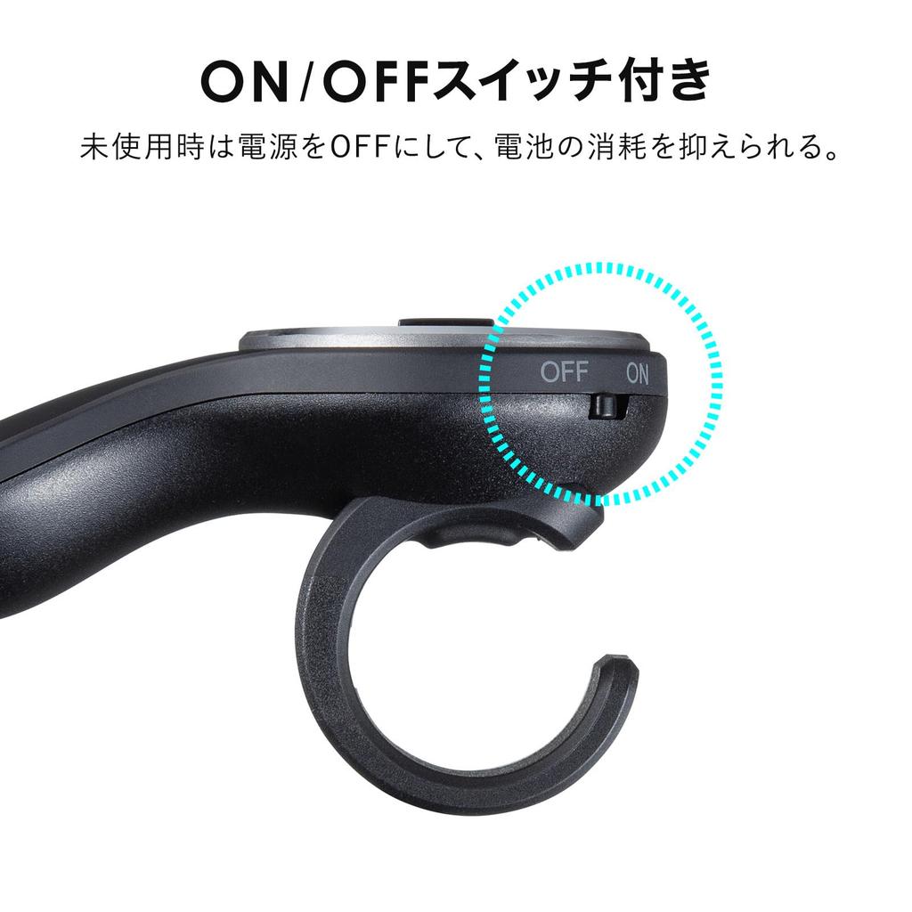 Sanwa Supply MA-RING2BK Ring Mouse, USB Wireless Connection, Rechargeable, Compact, 1200dpi, Black