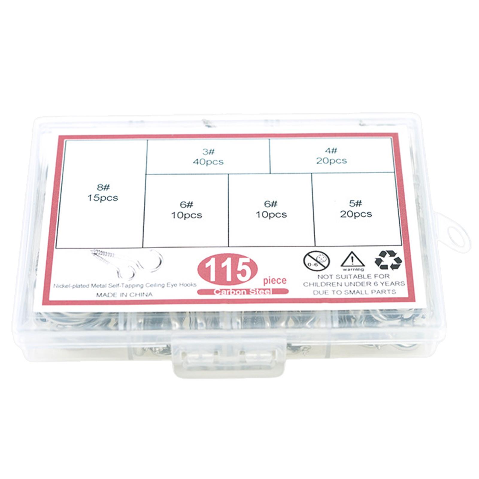 

115 шт. разных размеров, металлические потолочные крючки, набор из нержавеющей стали для организации пространства дома и в офисе