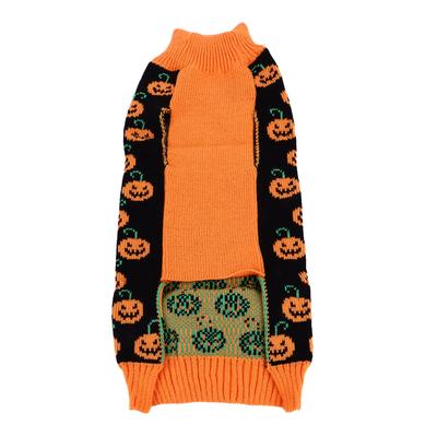 Halloween Dog Sweater Cute Pumpkin Pattern Dog Pumpkin Turtleneck Dog Knitwear for Small Dogs Puppy