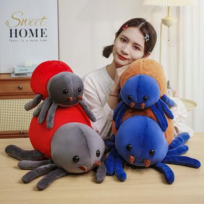 Simulated Spider Throw Pillow Plush Toy Doll Lying Down Spider Doll Children Accompany Soothing Doll