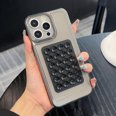 3D Saugnapfhalter Handyhülle Für iPhone 17 16 15 14 13 12 11 Pro Max XR X XS 7 8 Plus Mini Weiche Klare Stoßfeste Rückabdeckung