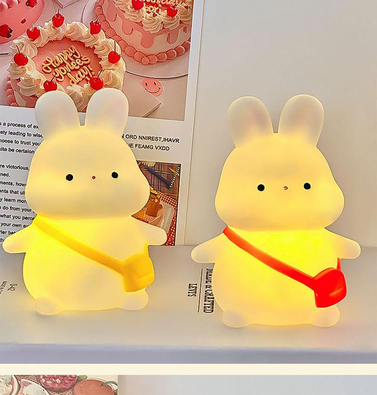 Lamp Warm Night Light Cartoon Backpack Rabbit Cute Portable Powered Battery
