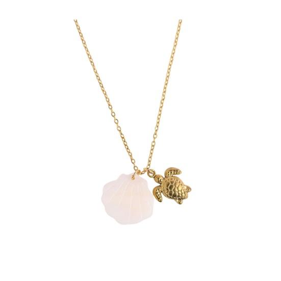 

Женское ожерелье в виде ракушки, кулон, черепаха, морская звезда, декор в виде дельфина, нержавеющая сталь, отпуск, пляжный стиль, ожерелье на ключицу, ювелирные изделия на шею