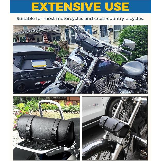 Motorcycle Handlebar Bag,Car Accessories Motorcycle Tool Bag,Pu Leather Motorcycles Fork Bag,Autobikes Side Bag With Straps,Motorcycles Bag,Autobike