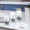 4er-Set Badezimmer-Organizer mit Hirschmotiv, inklusive Zahnbürstenbecher, Seifenschale und Flüssigseifenspender für das Badezimmer zu Hause