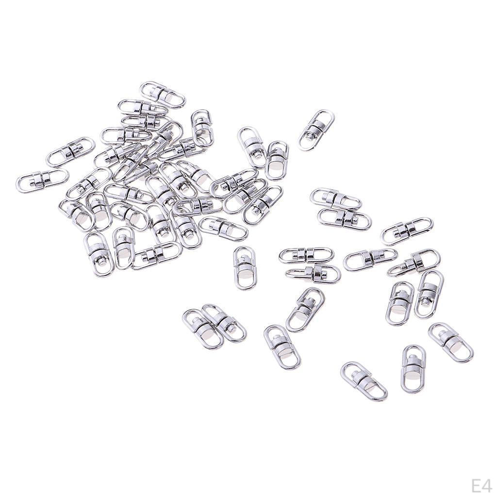 50 Pack Swivel Connectors Clasp, Degree Rotation Eye Swivel, Lanyards Hardware Double Ended