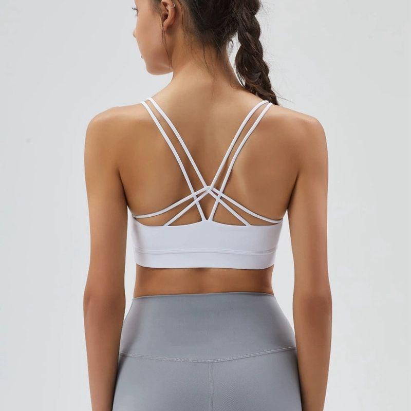 European and American New Sports Underwear Women Shockproof Running Nude Feel Yoga Vest Beauty Back Sexy Sling Fitness Bra