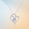 S silver heart necklace, moissanite love pendant, collarbone chain, hot-selling silver jewelry, non-fading necklace.