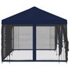 Pavilion with Side Walls 6 X 3 M Blue Polyester and Steel 190 G M²