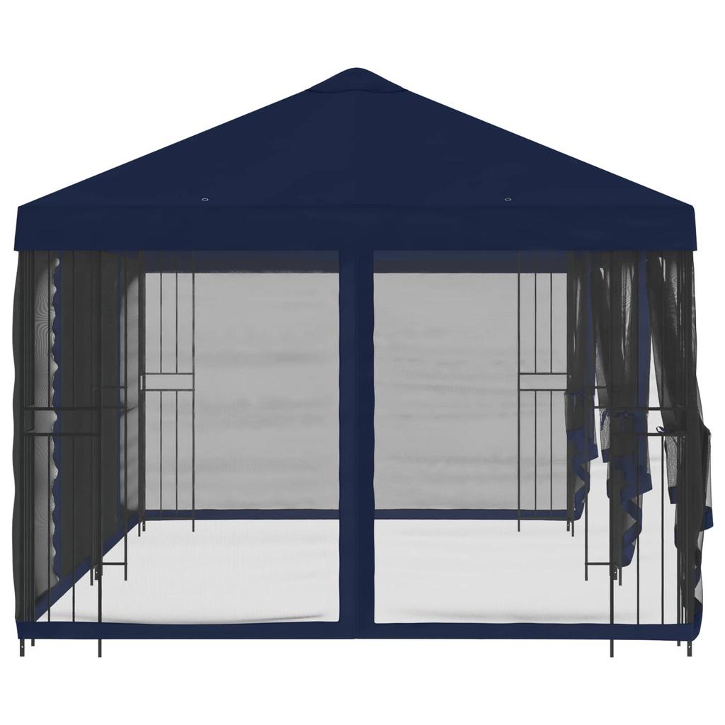 Pavilion with Side Walls 6 X 3 M Blue Polyester and Steel 190 G M²