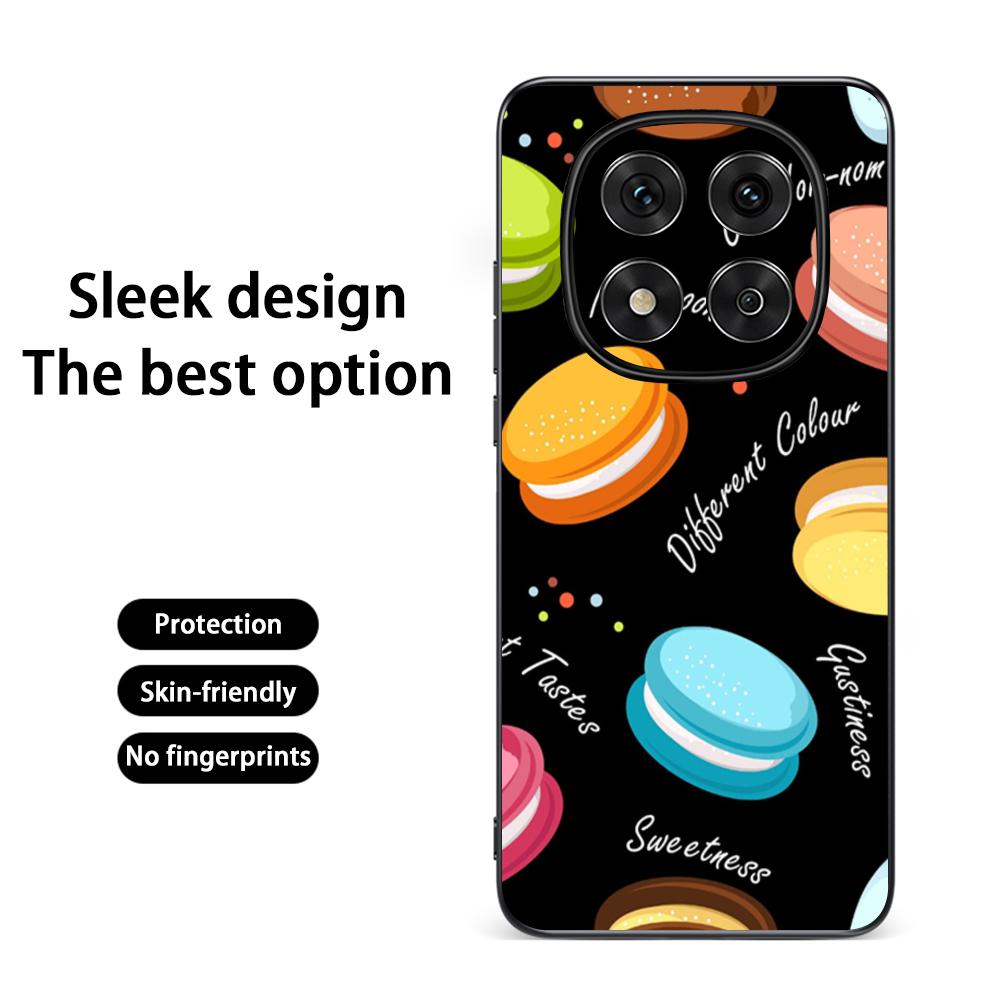 Macaron Cute Pink Girl Pattern Phone Case For Redmi Note 14 13 12 11 Pro Plus S 5G 14C A3 Soft Black Phone Cover
