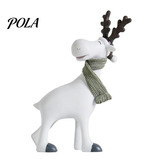 Modern Home Tabletop Accents Nordic Minimalist Resin Reindeer Figurine with Knitted Scarf, Cute Healing Deer Statue, Matte White Whimsical Animal
