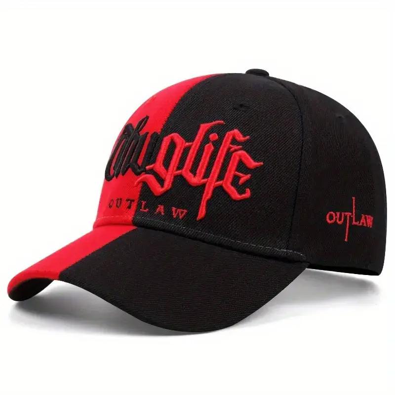 Color Blocked New Hip Hop Hat Gangster Life Embroidered Baseball Hat Daily Leisure Sports Sunshade Hat Unisex