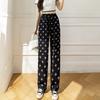 Women's Fashion Casual Colour Block Print High Waist Trousers Pants & Capris