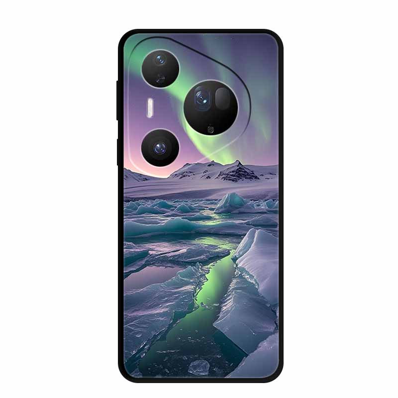 Flower Phone Case For Huawei Pura 70 80 Pro Plus Silicone TPU Cover for Pura80 Pro+ Pura70 Ultra Para Black Back Soft Protector