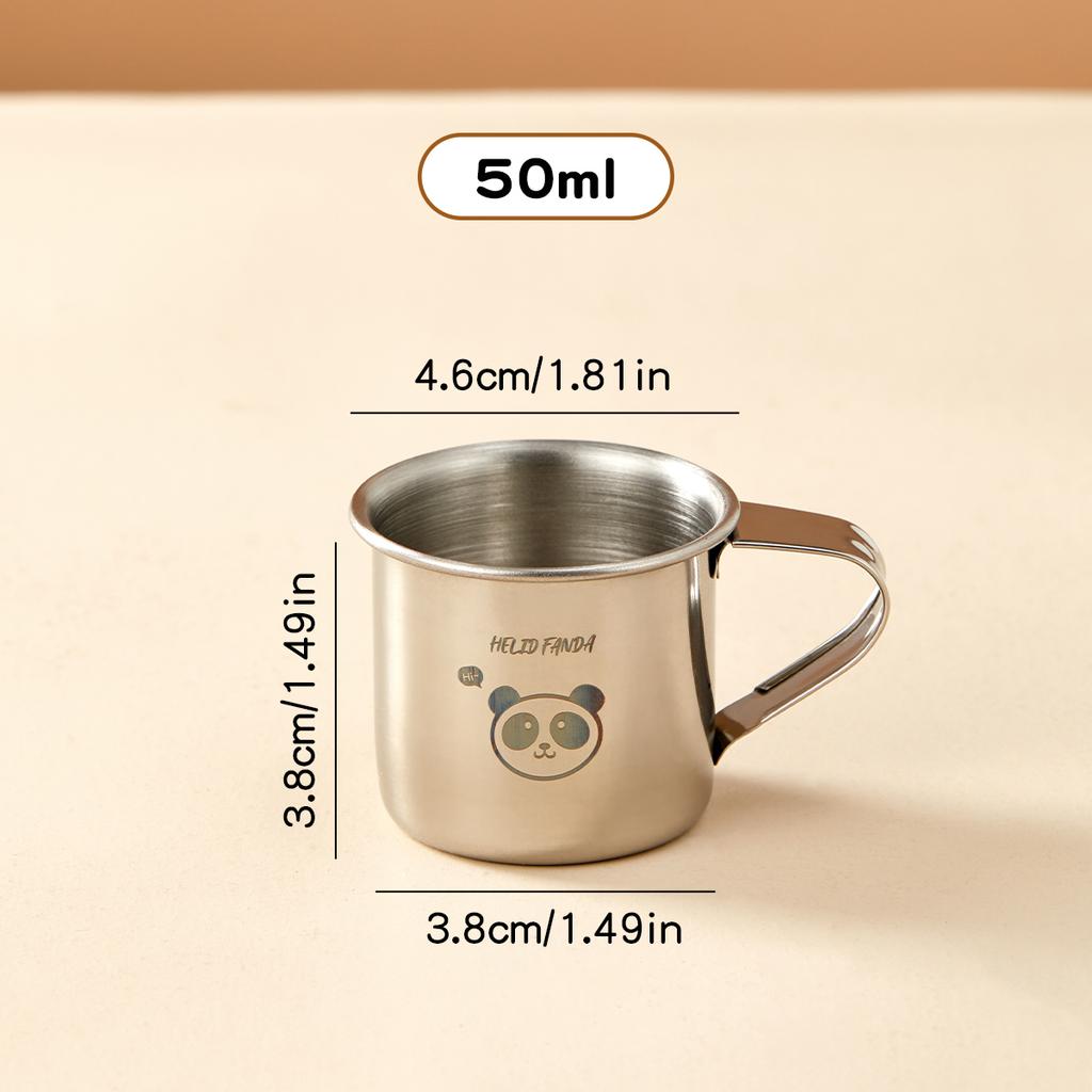 Mini Cute Children Mug With Handle Durable Anti Drop 304 Stainless Steel Milk Coffee Cup Anti Scalding Drinking Cup Drinkware