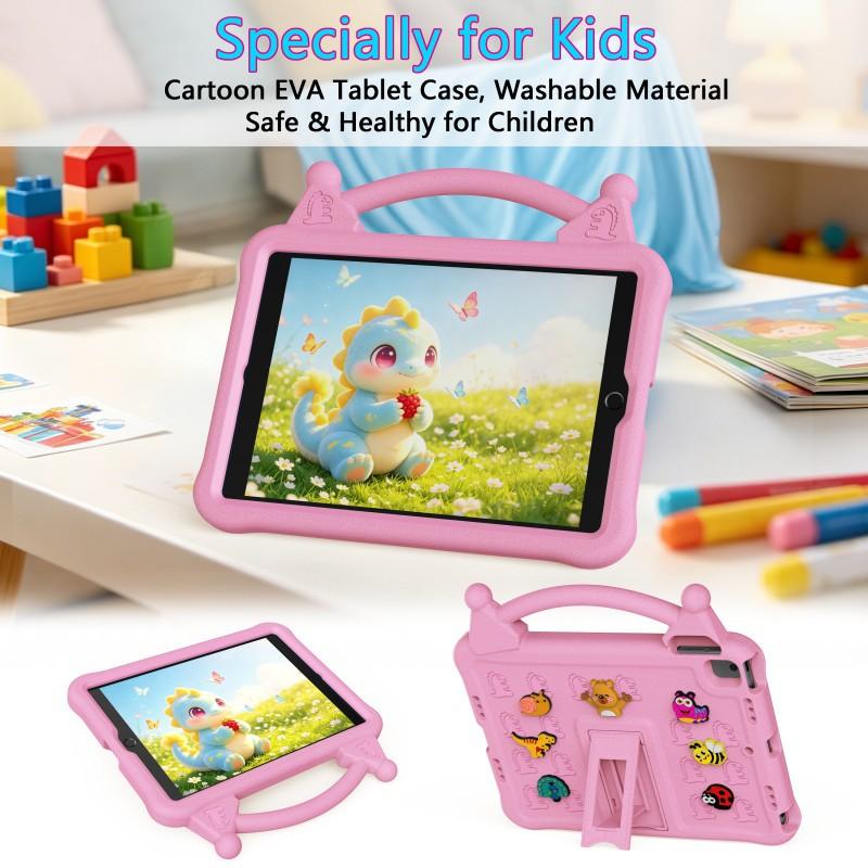 Cartoon Animal Print IPad Case With Kickstand Full Protection 10.2 7th/8th/9th Air 3 10.5 Pro Soft TPU Cover